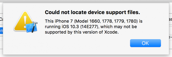 Could not locate device support files.